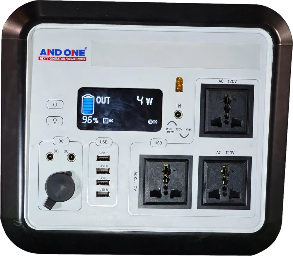 Andone 1200W power station, black front panel with LCD display